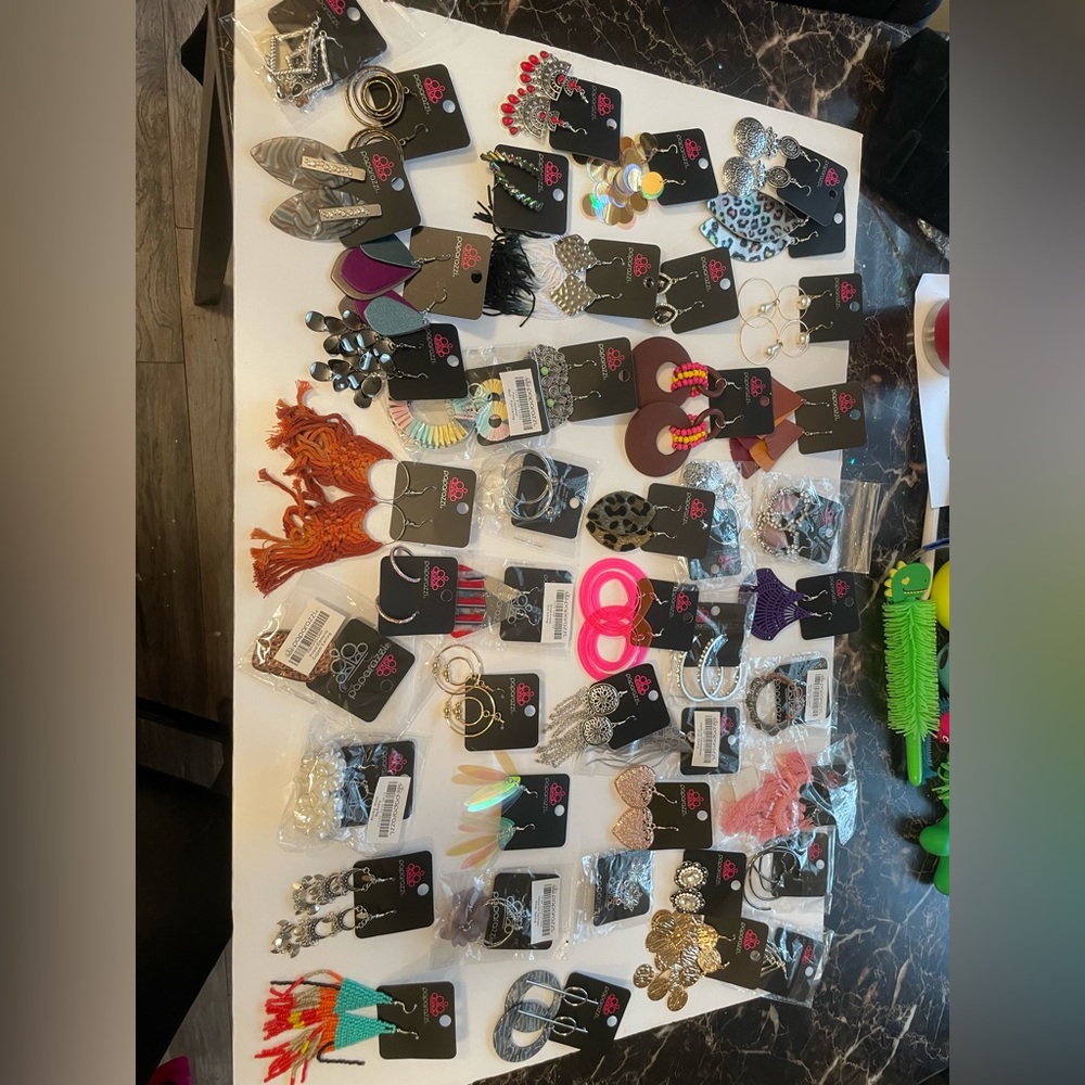 Lot of 45 pairs of Paparazzi earrings never worn